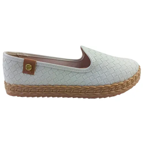Sapatilha Moleca Napa Tresse Capri Branco Off Feminina