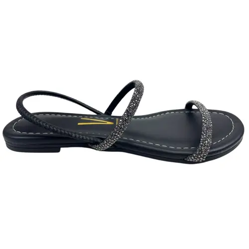 Sandália Rasteira Vizzano Strass Black Diamond/Preto Feminina