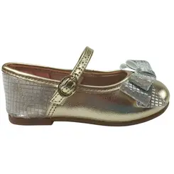 Sapatilha Molekinha Metalizado Glam Dourado Infantil Menina