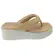 Tamanco Beira Rio Napa Tresse Anabela Creme/Dourado Feminino