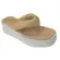 Tamanco Beira Rio Napa Tresse Anabela Creme/Dourado Feminino
