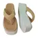 Tamanco Beira Rio Napa Tresse Anabela Creme/Dourado Feminino