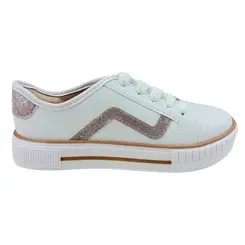 Tênis Casual Molekinha Branco/Light Ouro Rosado Menina
