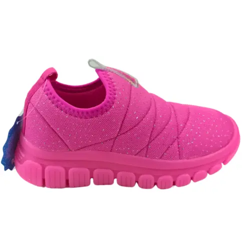 Tênis Novopé Led Textil Pink Fluor/Gliter Menina