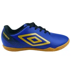 Chuteira Umbro Futsal On JR Royal/Dourado/Preto Menino