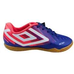 Chuteira Umbro Futsal Action JR Royal/Coral/Bco Menino