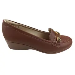 Sapato Modare Anabela Napa Floather Avelã Feminino