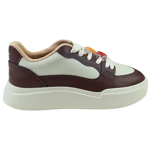 Tênis Moleca Casual Branco Off/Chocolate Feminino