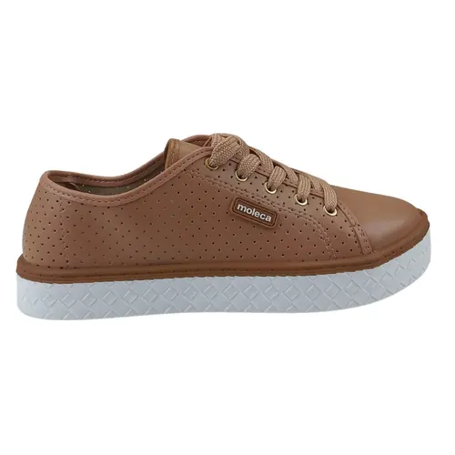 Tênis Moleca Casual Microperfuros Nude Feminino