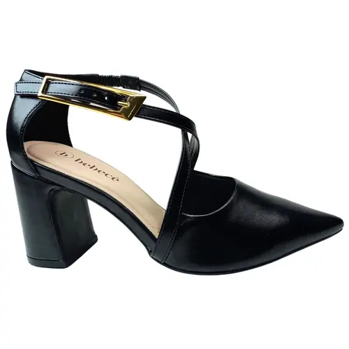 Sapato Canoinha Bebecê Napa Egeu Preto Feminino