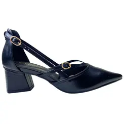 Sapato Canoinha Bebecê Napa Egeu Preto Feminino