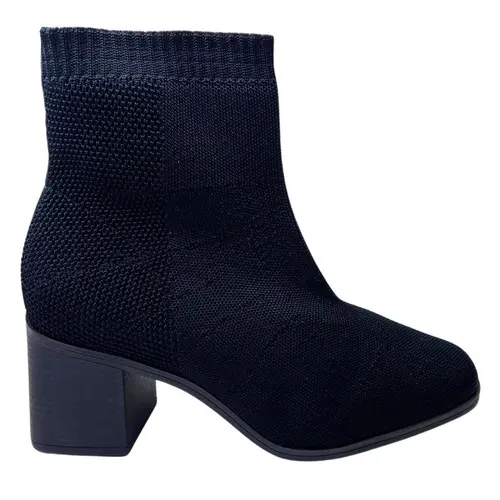 Bota de Knit Bebecê Napa Skin Soft Preto Feminina