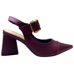 Sapato Chanel Bebecê Napa Singapura Vinho Feminino