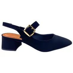 Sapato Chanel Bebecê Nobuck Palatino Preto Feminino