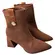 Bota de Knit Bebecê Napa Skin Soft Canela Feminina