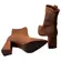 Bota de Knit Bebecê Napa Skin Soft Canela Feminina