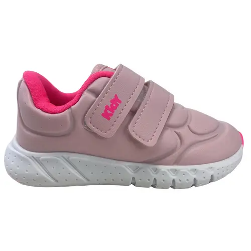 Tênis Kidy Equilibrio Nude/Pink Neon Infantil Menina