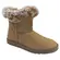 Bota Rasteira Mooncity Cano Curto Com Pelo Bege Feminina