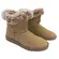 Bota Rasteira Mooncity Cano Curto Com Pelo Bege Feminina