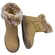 Bota Rasteira Mooncity Cano Curto Com Pelo Bege Feminina