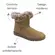 Bota Rasteira Mooncity Cano Curto Com Pelo Bege Feminina