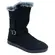 Bota Rasteira Mooncity Cano Curto Com Pelo Preto Feminina
