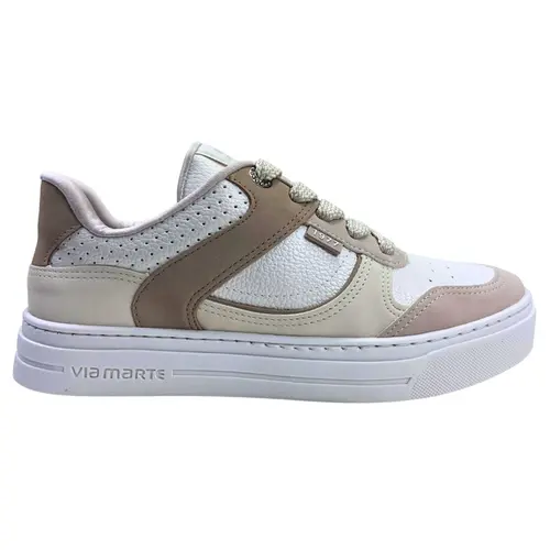 Tênis Via Marte Casual Nobuck Bege/Branco/Marfim Feminino