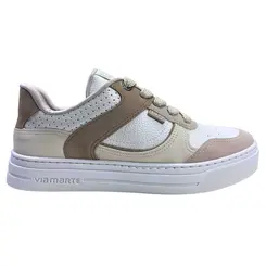 Tênis Via Marte Casual Nobuck Bege/Branco/Marfim Feminino