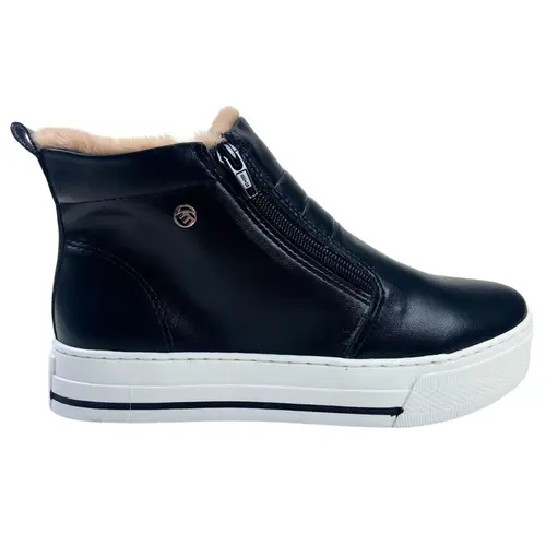 Bota Via Marte Napa Com Pelo Himalaia Preto/Arenito Feminina