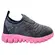 Tênis Novopé Têxtil Infantil Mescla Cinza Escuro/Rosa BB Menina