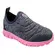 Tênis Novopé Têxtil Infantil Mescla Cinza Escuro/Rosa BB Menina