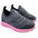 Tênis Novopé Têxtil Infantil Mescla Cinza Escuro/Rosa BB Menina