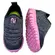 Tênis Novopé Têxtil Infantil Mescla Cinza Escuro/Rosa BB Menina