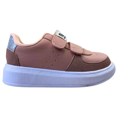 Tênis Novopé Sintético Infantil C/Velcro Flamingo/Prata Menina