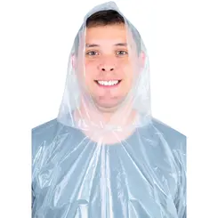 kit 10 Conjuntos Polietileno Com Elástico e Capuz e Bota Impermeável Transparente
