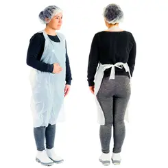 Kit 100 Aventais Polietileno Descartável 70 x 120 Branco