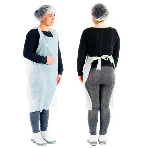 Kit 70 Aventais Polietileno Descartável 70 x 120 Branco