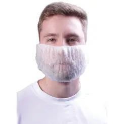 kit 1.000 Protetores de Barba Polipropileno Branco