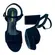Sandalia Via Marte Nobuck Salto Alto Bloco Preto Feminina
