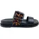 Rasteira Cravo e Canela Couro New Calf Preto/Pelo Ocelot Natural