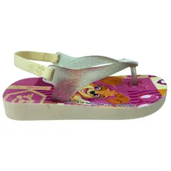 Chinelo Ipanema Patrulha Canina Friends Bege/Amarelo Menina