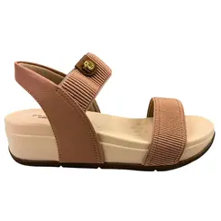 7207.105.23124.96783 SANDALIA FEM. DE USO COMUM C/ SOLA SINT. CABEDAL TEXTIL NUDE 658/CAMEL 1165 tam
