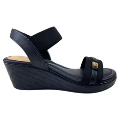 7216.103.30432.15745 SANDALIA FEM. DE USO COMUM C/SOLA SINT. CABEDAL TEXTIL PRETO 01 tam: 36