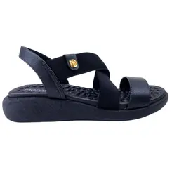 7206.207.25981.15745 SANDALIA FEM. DE USO COMUM C/ SOLA SINT. CABEDAL TEXTIL PRETO 01 tam: 35