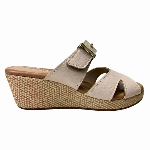 Tamanco Modare Anabela Creme/Tan/Multi Natural Feminino