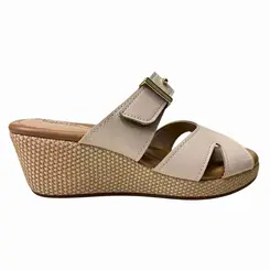 Tamanco Modare Anabela Creme/Tan/Multi Natural Feminino
