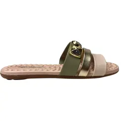 Rasteira Modare Napa Floather Verde/Creme/Dourado Feminino