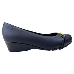 Sapato Modare Napa Floather Nature/Pele Strech Preto Feminino