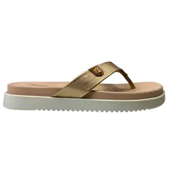7204.100.28994.96340 SANDALIA FEM. DE USO COMUM C/ SOLA SINT. CABEDAL SINT. DOURADO/CAMEL 1165 tam: