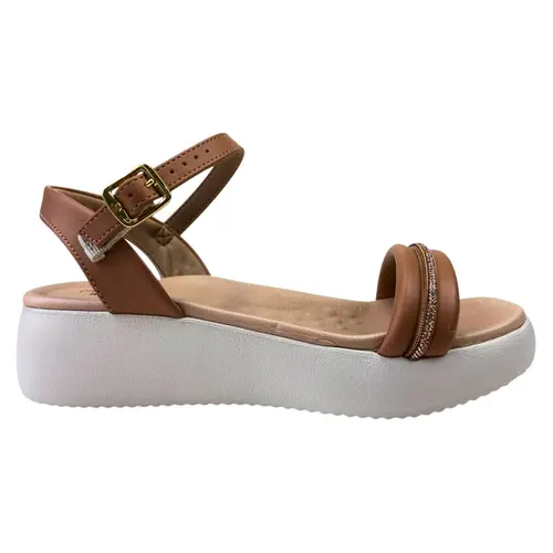 Sandália Modare Napa Pele Strech Nude/Ouro Rosado/Feminino